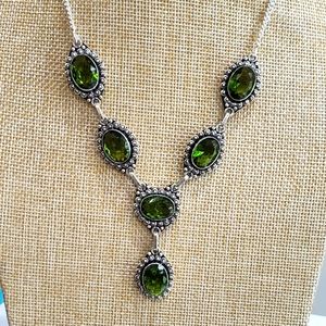 Peridot gemstone, 925 silver necklace